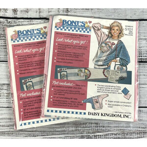 Lot of 2 Vintage Boni's Bunnies & Bears Womens Shirt Kit 5101 Girl With Balloon